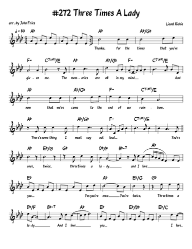 Three Times A Lady (arr. John Fries)