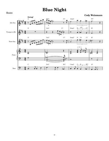 Blue Night - Score Only