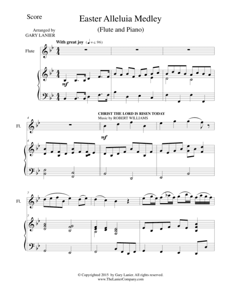 EASTER ALLELUIA MEDLEY (Duet – Flute/Piano) Score and Flute Part (arr. Gary Lanier)