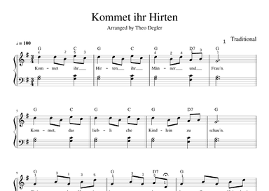 Kommet ihr Hirten (arr. Theo Degler)