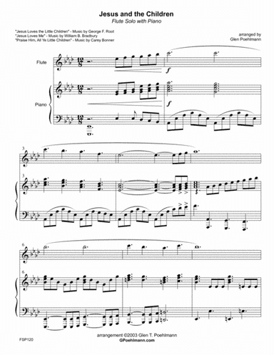 JESUS AND THE CHILDREN (medley of children's hymns) - FLUTE SOLO with Piano Accompaniment (arr. Glen Poehlmann)
