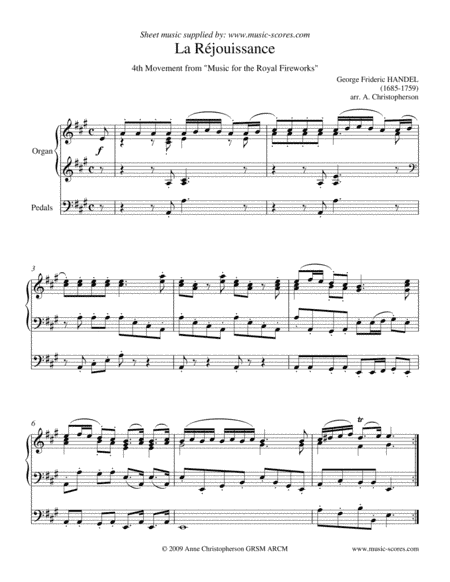 La Réjouissance - Organ Ama (arr. Anne Christopherson GRSM ARCM)