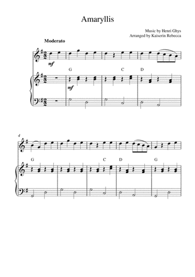 Amaryllis (violin solo and piano accompaniment) (arr. Kaiserin Rebecca)