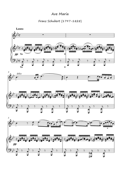 Ave Maria Flute piano duet (arr. PianoSheetNow)