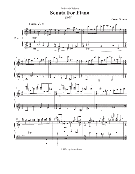Sonata for Piano (1974)