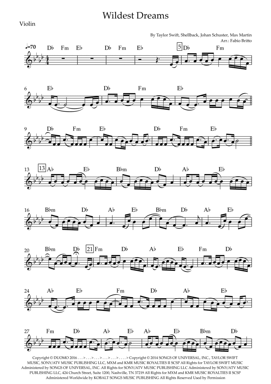 Wildest Dreams (arr. Fabio Britto)