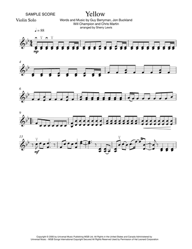 Yellow (arr. Sherry Lewis)