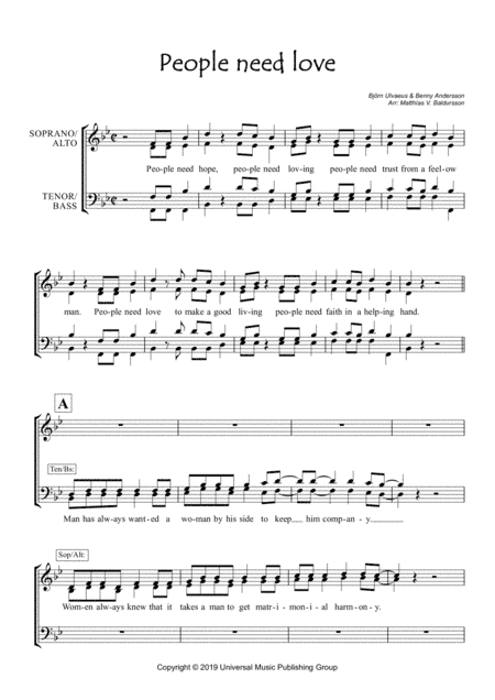 People Need Love (arr. Matthías V. Baldursson)