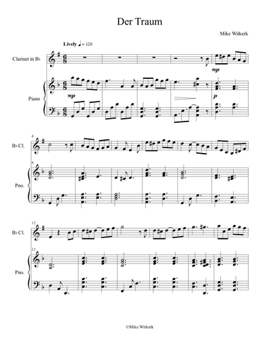 Mike Witkerk - Der Traum (Bb Clarinet + Piano)