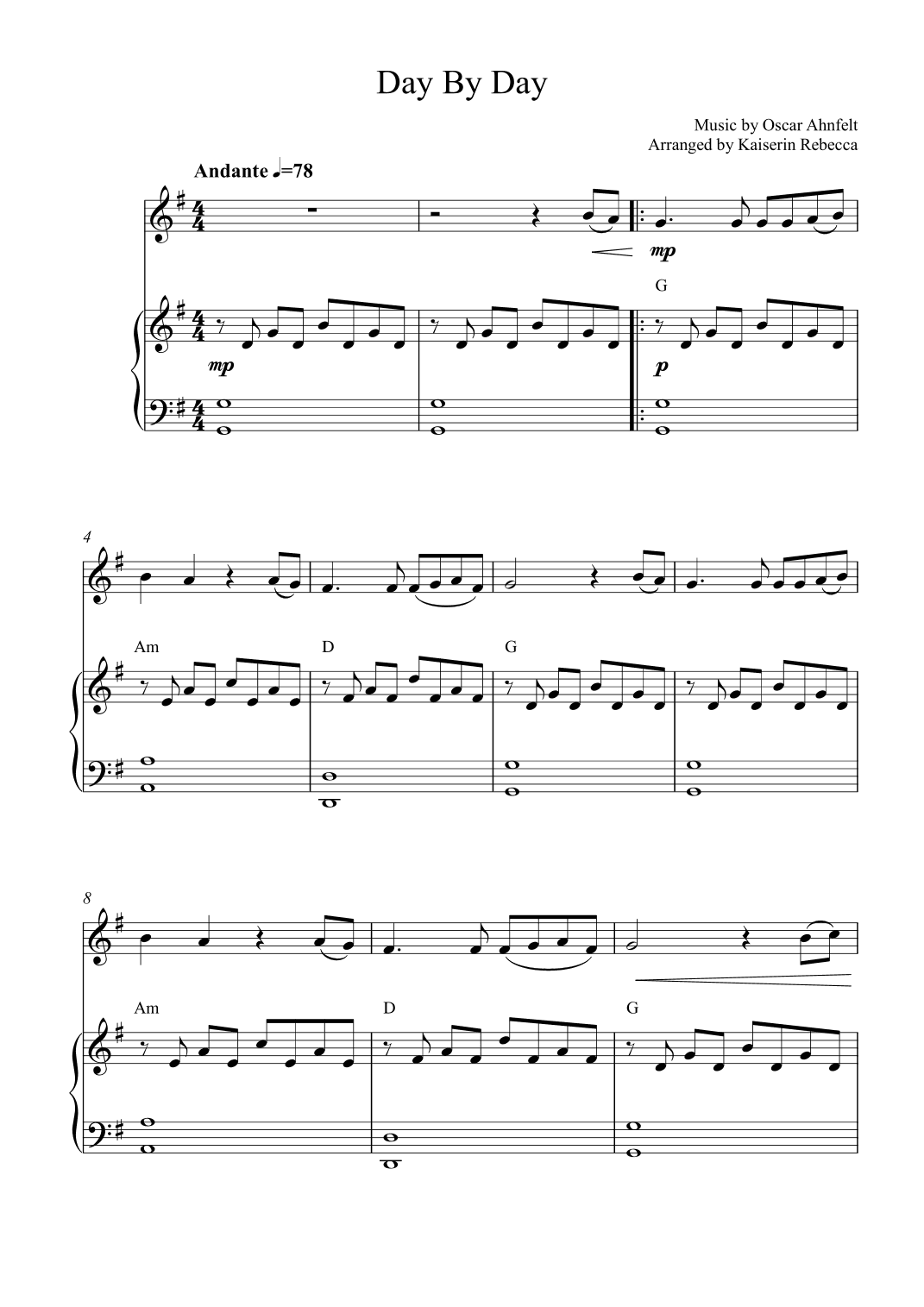 Day By Day (arr. Kaiserin Rebecca)