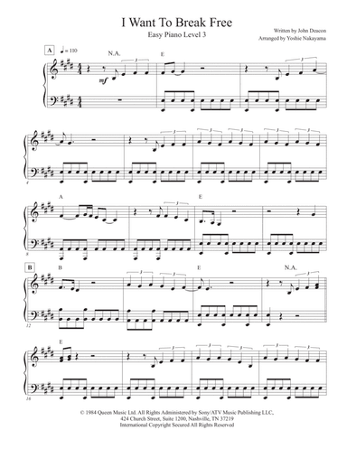 I Want To Break Free (arr. Yoshie Nakayama)