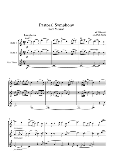 Pastoral Symphony - Flute Trio (arr. Phil Rawle)