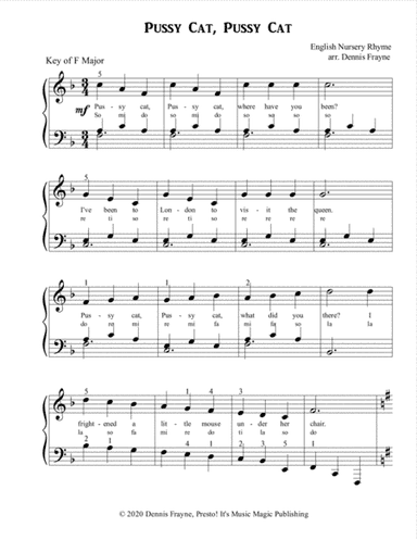 Pussy Cat, Pussy Cat (Pussycat) (arr. Dennis Frayne)