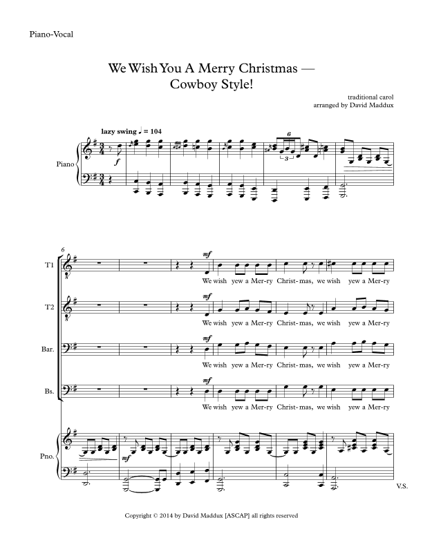 We Wish You A Merry Christmas — Cowboy Style! (arr. David Maddux)