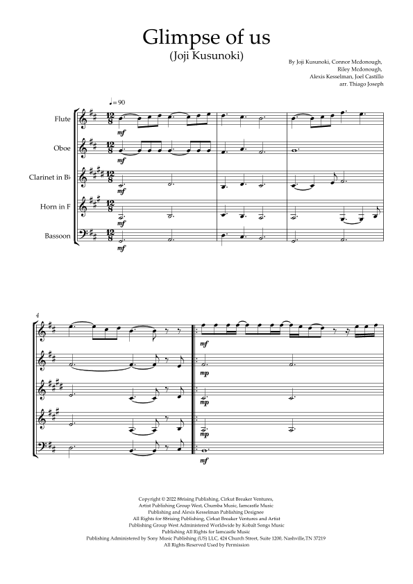 Glimpse Of Us (arr. Thiago Joseph)