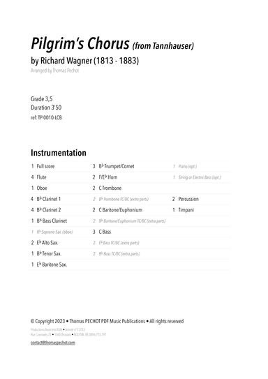 Pilgrim's Chorus (from Tannhauser) (arr. Thomas PECHOT)