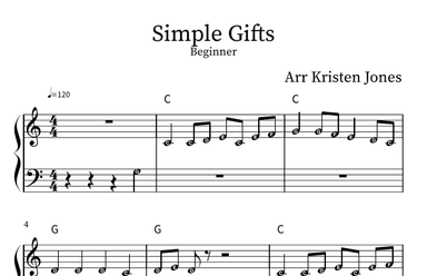 Simple Gifts - Big Note (arr. Kristen Jones)