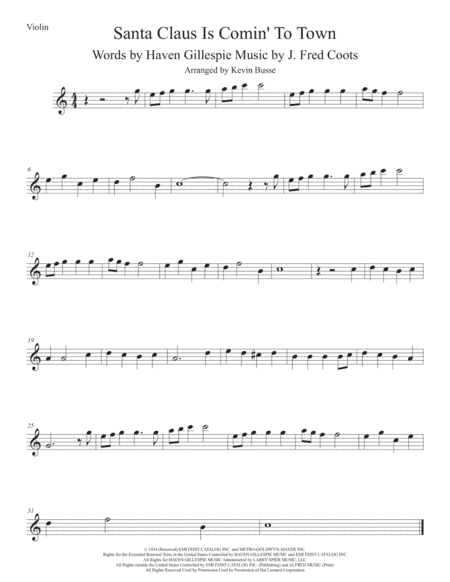Santa Claus Is Comin' To Town (arr. Kevin Busse)