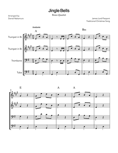 Jingle Bells (for brass quartet) (arr. Daniel Nakamura)