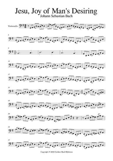 Jesu, Joy of Man's Desiring (arr. Golden Skull Editions)