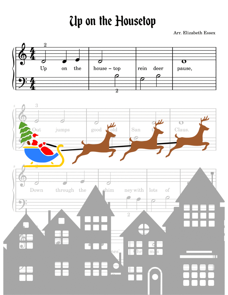 Up on the Housetop - Primer Level (arr. Elizabeth Essex)