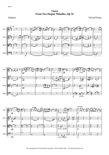 Våren (Last Spring) by Edvard Grieg (arr. Graham Main)