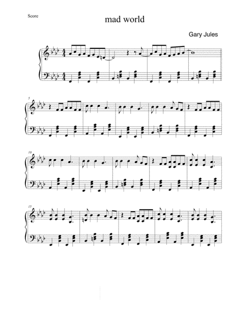 Mad World (arr. Michael Chords)