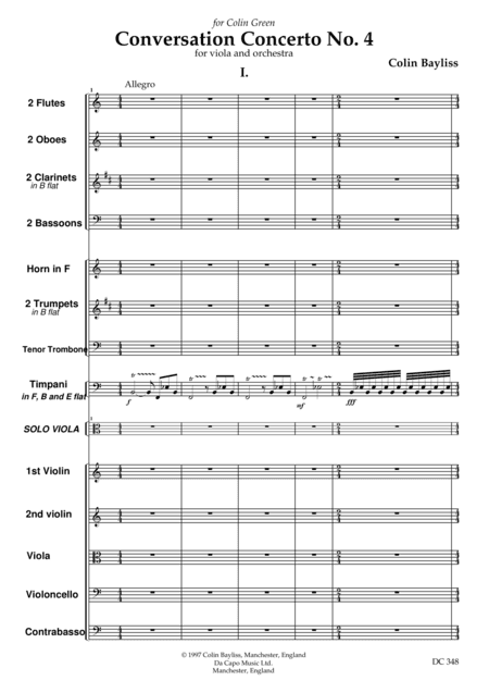 Conversation Concerto No.4  for viola and orchestra [score only]