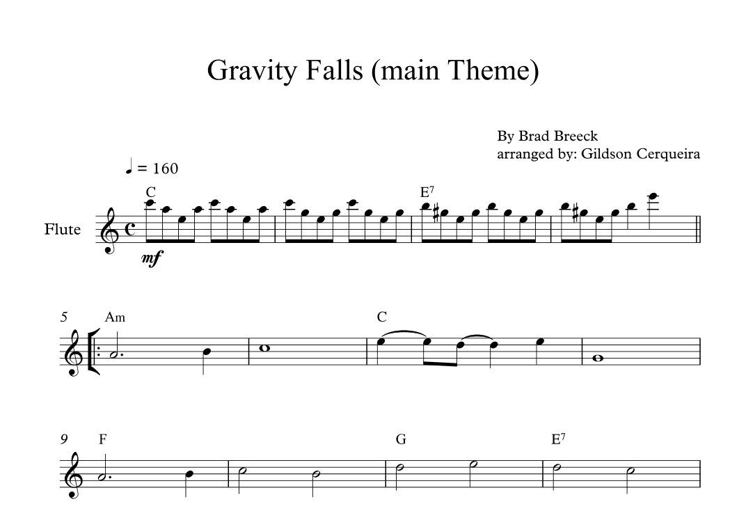 Gravity Falls (main Theme) (arr. Gildson Cerqueira)