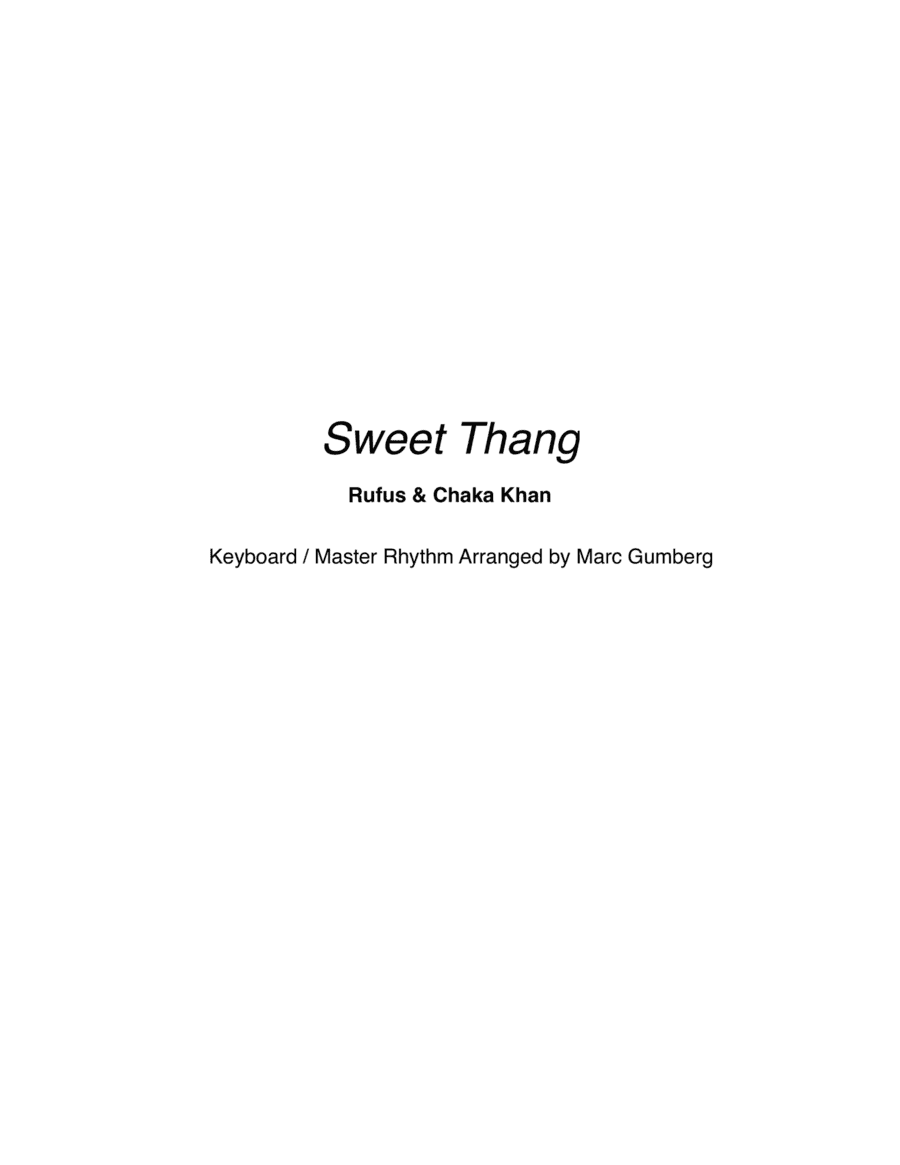 Sweet Thang (arr. Marc Gumberg)