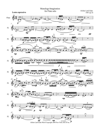 MONOLOGE-IMAGINATION - FOR FLUTE SOLO