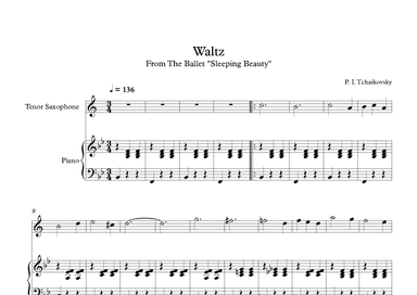 Waltz (Sleeping Beauty) - Peter Ilyich Tchaikovsky (Tenor Sax + Piano) (arr. Digital Book Music)