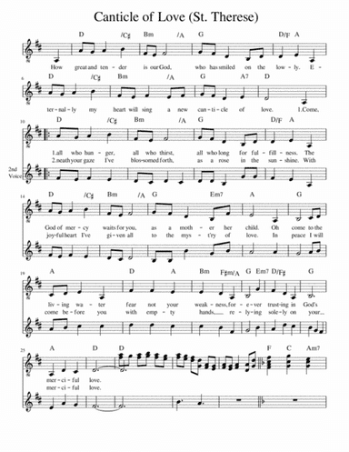 Canticle of Love of St. Therese, with 2nd and 3rd voice (arr. Bonnie Wong)