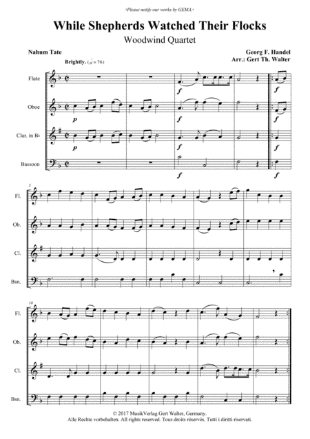 While Shepherds Watched Their Flocks (arr. Gert Th. Walter)