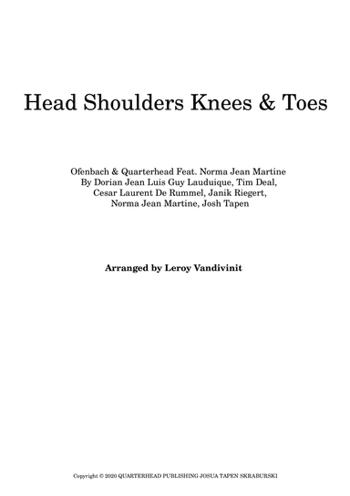 Head Shoulders Knees & Toes (arr. Leroy Vandivinit)