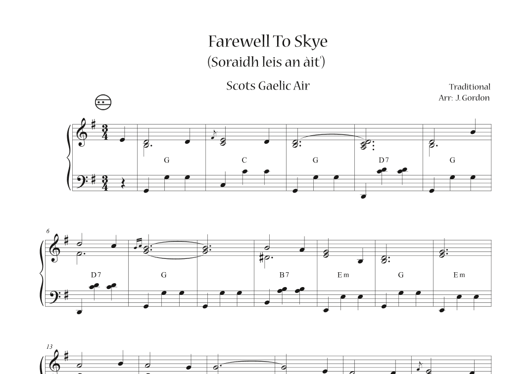Farewell To Skye (Soraidh leis an àit') (arr. Julia Gordon)