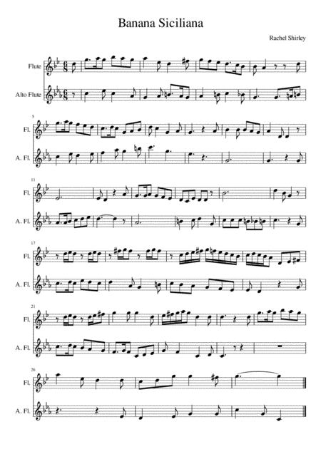 Banana Siciliana (flute and alto flute)