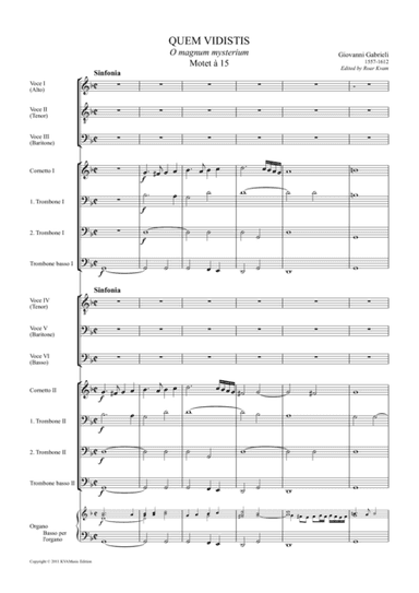Gabrieli: Quem Vidistis Motet à 15 (6 male voices and instruments) (arr. Roar Kvam)