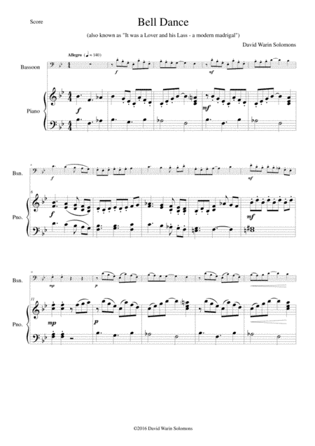 Bell Dance for bassoon and piano