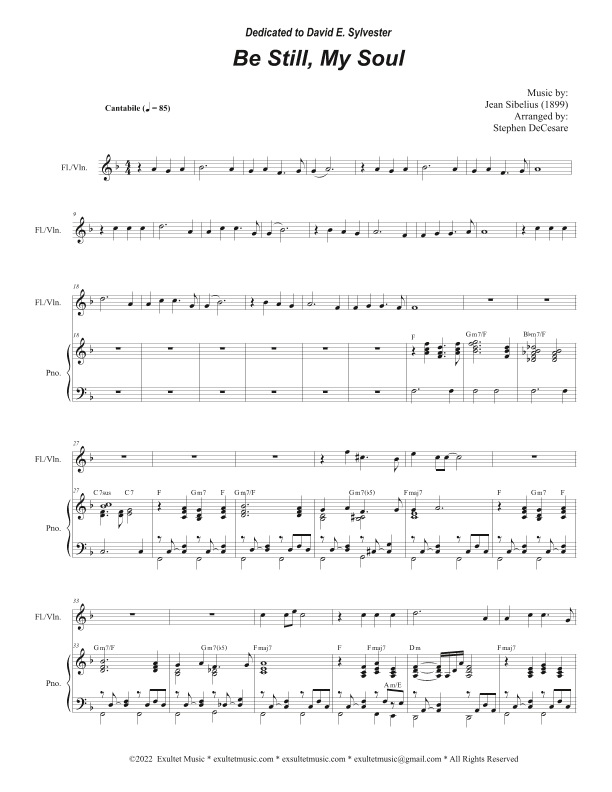Be Still, My Soul (Flute or Violin solo and Piano) (arr. Stephen DeCesare)