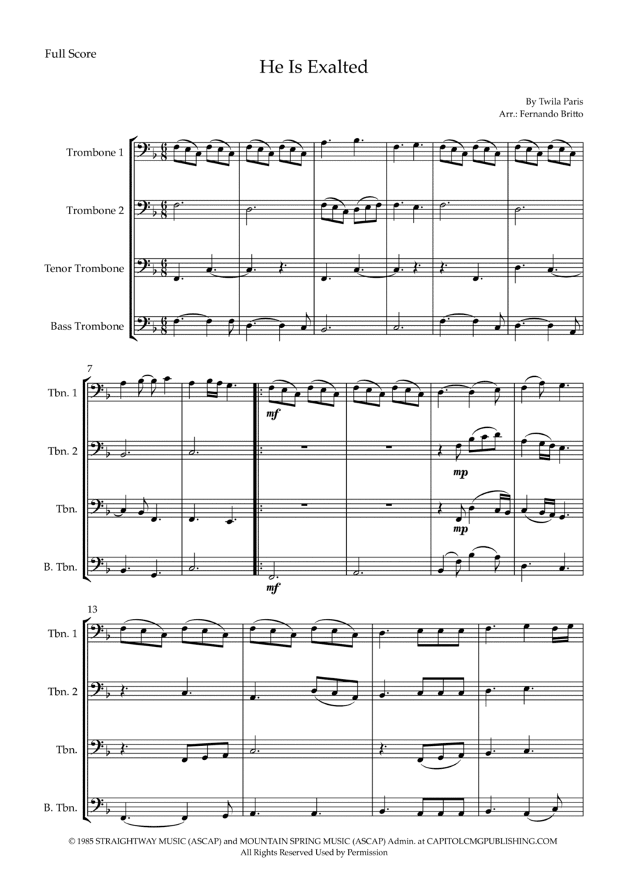 He Is Exalted (arr. Fernando Britto)