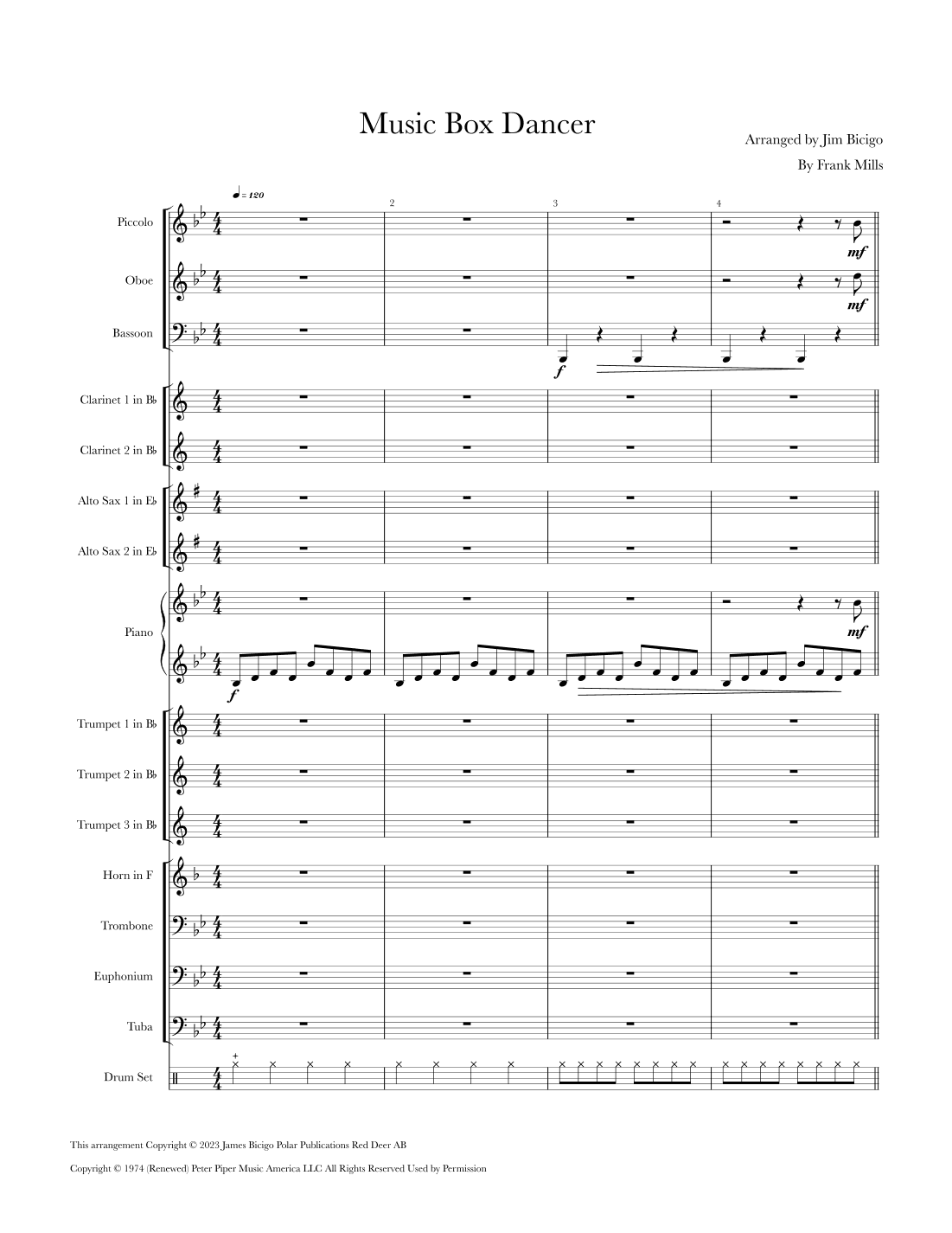 Music Box Dancer (arr. Jim Bicigo)