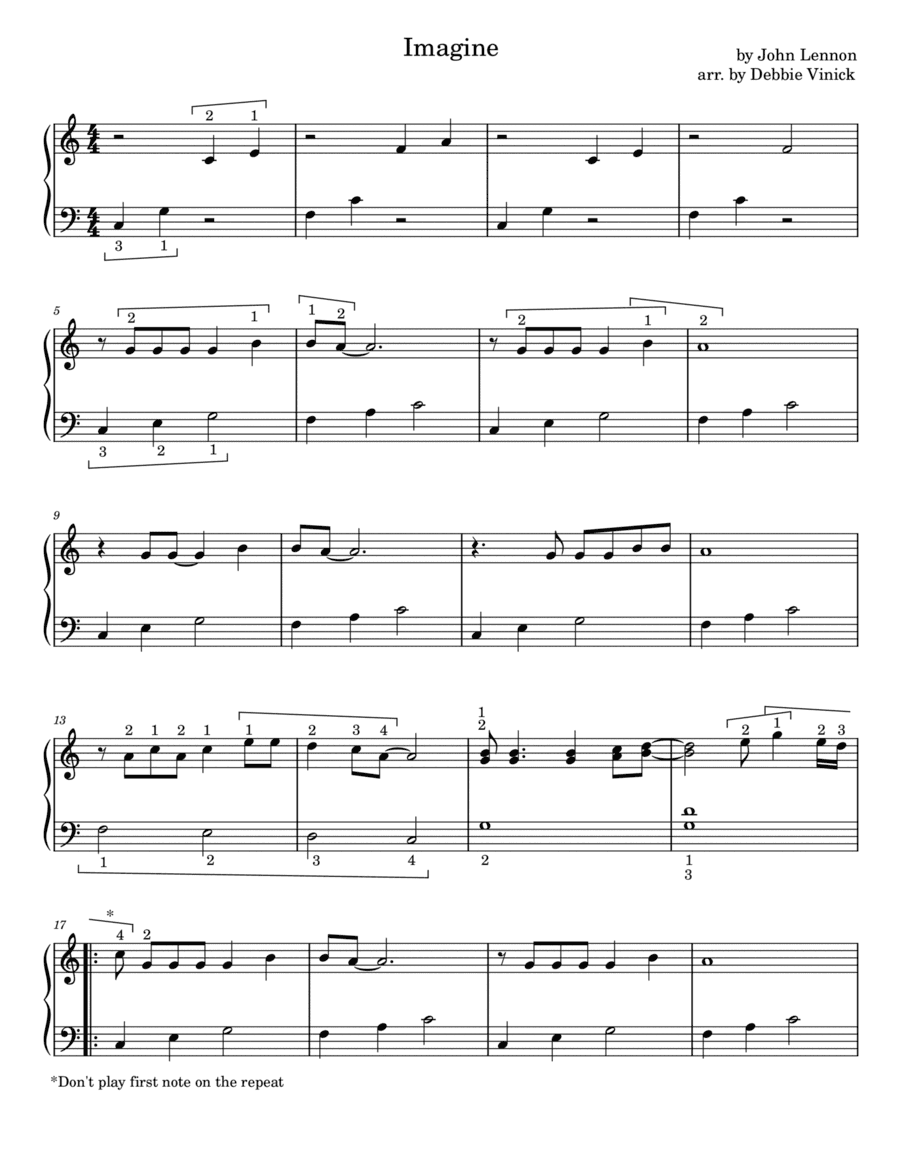 Imagine (arr. Debbie Vinick)