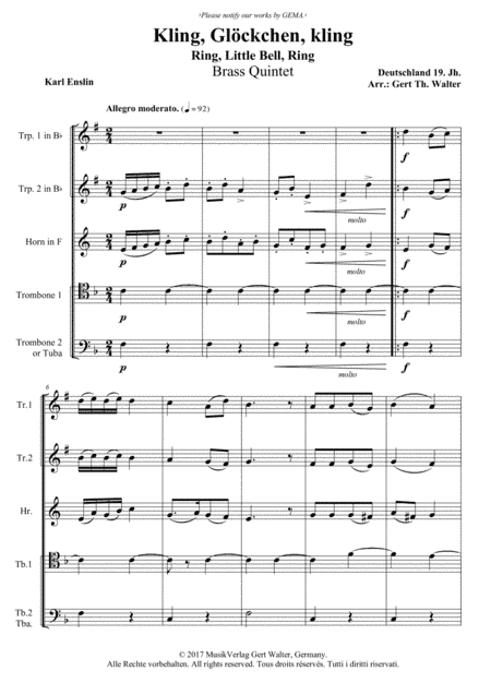 Ring, Little Bell, Ring (arr. Gert Th. Walter)
