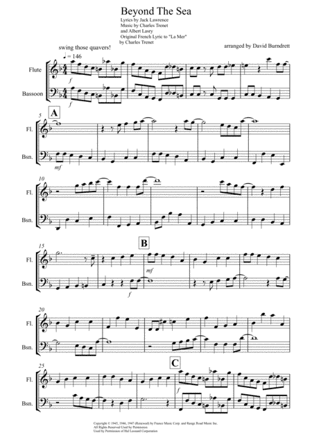 Beyond The Sea (arr. David Burndrett)