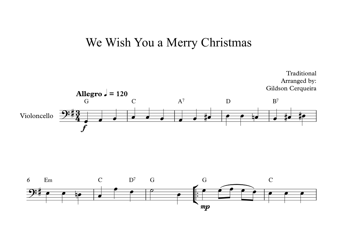 We Wish You a Merry Christmas (arr. Gildson Cerqueira)