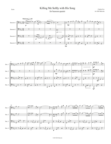 Killing Me Softly With His Song (arr. Bill Malcolm)