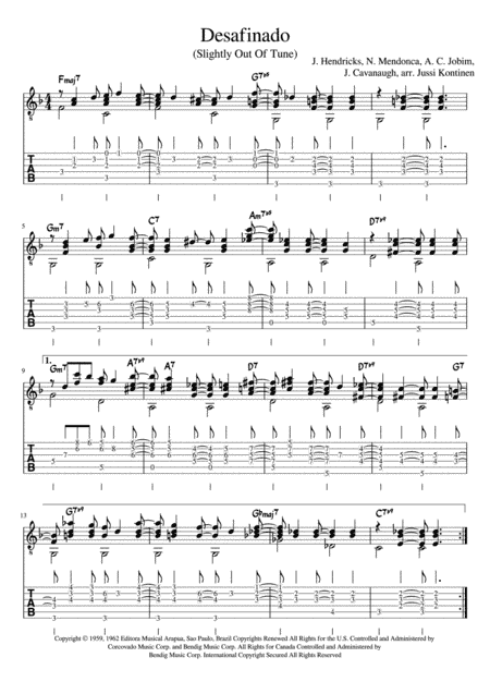 Slightly Out Of Tune (desafinado) (arr. Jussi Kontinen)