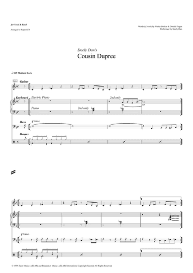 Cousin Dupree - Score Only (arr. Popnroll 1976)