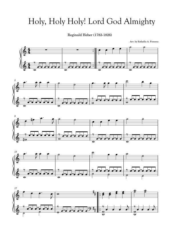 Holy, Holy, Holy! Lord God Almighty! (arr. Rafaella A. Fonseca)